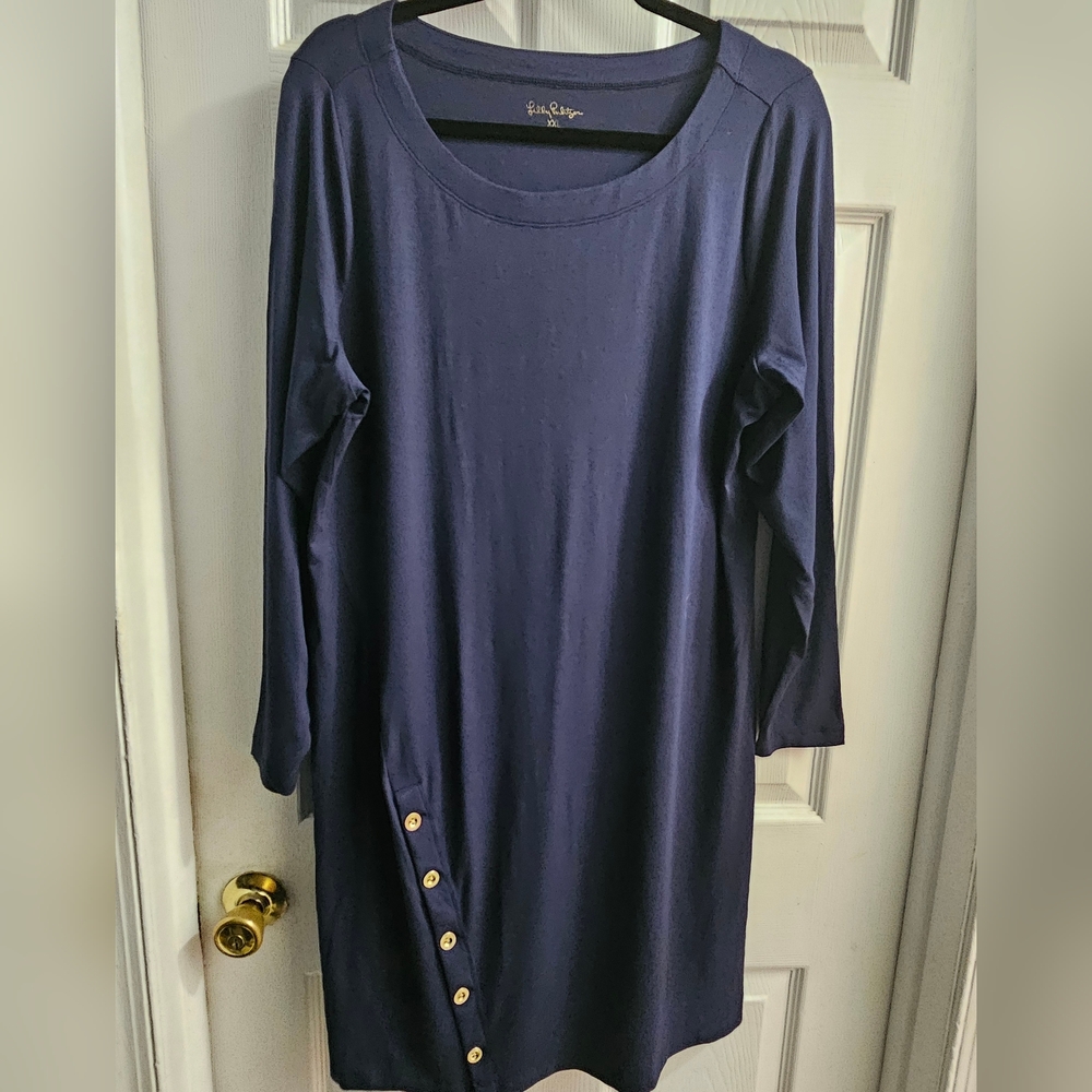 Lilly Pulitzer Maddox UPF 50+ Dress True Navy XXL
